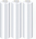PSBM Stretch Wrap, 4 Pack, 17 Inch x 1476 Feet, 65 Gauge, Clear Plastic Cling, Cast Hand Stretch Film Rolls for Packaging Moving Packing Pallets