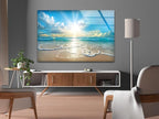 My Photostation.com 30Wx24H'' Beautiful Sunset & Ocean Glass Wall ArtTempered Glass Printing Wall Decor Large Wall Art Wall Hangings