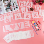 6 in Alphabet Number Stencils for Painting, 42 Pcs Reusable Letter Stencils for DIY Project Art Craft Spray Painting Templates Interlocking Stencil Kits for Wood Signs, Wall Art