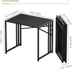 Lutown Teen Folding Computer Desk - 32 inch, Writing & Gaming, Small Space Office Desk, Black, No Assembly Required