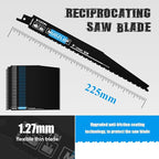 25 Pack 9 inch Reciprocating Saw Blades Set,6/12TPI High Carbon Saw Blades, Woodcutting Saw Blades with Organizer Case (25, 6/12TPI/225mm)
