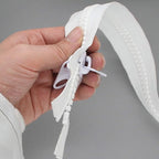 Leekayer 2PCS #10 60 Inch Heavy Duty Zippers for Sewing Separating Large Plastic Zippers White Tape with Double Pull Tab Slider, Sleeping Bag, Boat, Canvas, Cover, Trampoline, Dog Bed,Tent (60" 2pcs)