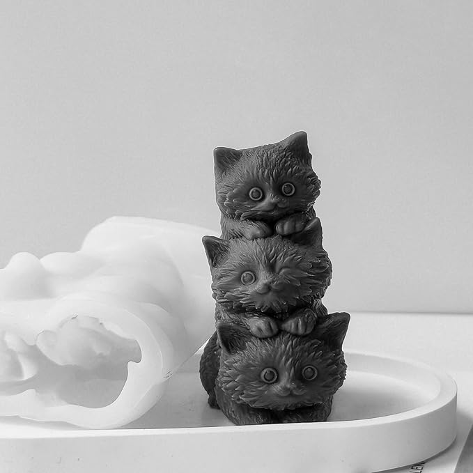 Cat Soap & Candle Mold - Silicone 3D Molds for Candy & Home Decor - Resin Casting & Making Molds
