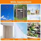 250FT 1/8" Wire Rope Kit, Vinyl Coated 304 Stainless Steel Wire Cable, 7x7 Strands 920LBS Breaking Strength, M5 Turnbuckle for Cable Wire, String Light Hanging Kit for Outdoor, Garden, Clothesline