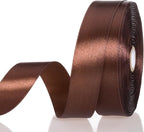 1 Inch Brown Solid Satin Ribbon, 50 Yards Craft Fabric Ribbon for Gift Wrapping Floral Bouquets Wedding Party Decoration
