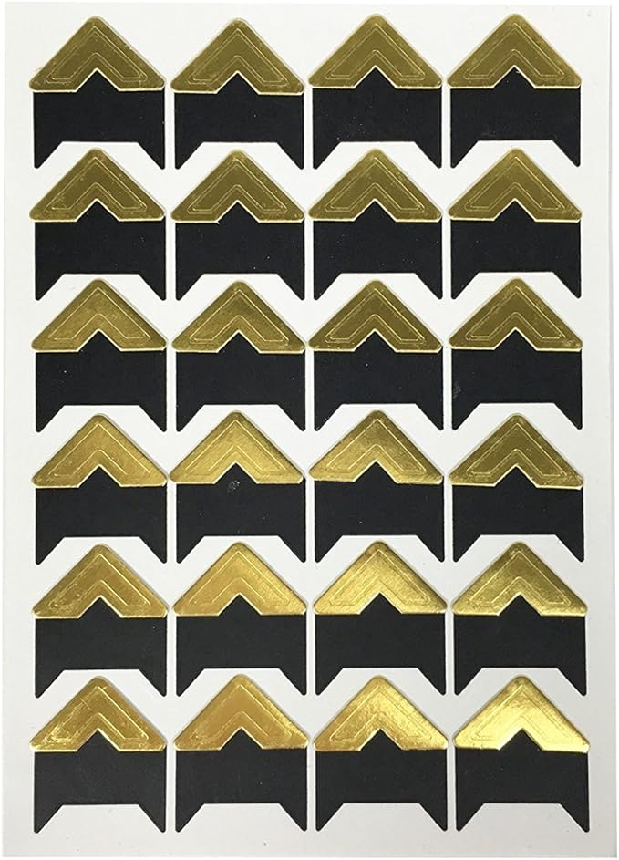 360 Count Self-Adhesive Acid Free Photo Corners for Scrapbooks Memory Books (Gold-Black-Kraft)