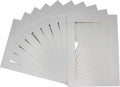 5x7 Mat for 8.5x11 Frame - Precut Mat Board Acid-Free Metallic Silver 5x7 Photo Matte For a 8.5x11 Picture Frame, Premium Matboard for Family Photos, Show Kits, Art, Picture Framing, Pack of 10 Mats