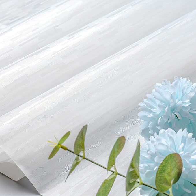 Haton Window Privacy Film, Frosted Glass Static Cling Sun Heat Blocking Window Clings, Frosting Opaque Coverings Stickers Tint for Home Office Door, Non Adhesive, White 35.4" x 157.4"