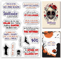 Halloween Words Clear Stamps for Card Making anding Halloween Alphabet Skulls Tombstones Bats Clear Stamps for Card Making Scrapbooking Crafting for DIY Paper Crafts Decoration