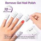 Gellen Acetone Gel Nail Polish Remover Pads: 400 Pack Professional Nail Polish Remover Pads, Individually Wrapped Travel Bulk Set to Remove Gel Fingernail Polish for Home & Salon Supplies