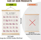 Alphabet and Numbers Wall Chart Set of 2 ,Kids Educational Posters,ABC and 1-20 Number Learning Banners for Toddlers, Preschool Classroom, Homeschool, Nursery, Playroom Decor 14 x 18.5 Inch(Pink)