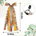 Large Fall Ribbon Bow for Wreath, Orange Maple Leaves Fabric Ribbons Set Assorted Lace Ribbon Fall Clip-On Wreath Sash Ribbons Bundle for Thanksgiving Indoor Outdoor Decor