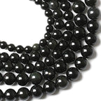 12MM 32pcs Natural Black Obsidian Stone Energy Healing Beads Round Loose Beads for Jewelry Making Bracelet 1 Strands 15"
