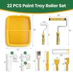Voomey Professional Paint Roller Kit 22 Pcs, 9-Inch Upgraded Paint Roller with Super Coverage Effect, Paint Brush and Small Paint Roller, Paint Roller Tray,Paint Kit for House Painting