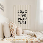 Toddler Boy Room Decor,Long Live Playtime Canvas Banner，Boy Nursery Decor Wall Hanging Banner Flag for Toddler Kids Room Nursery Playroom Bedroom 18x25 Inch