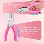2 PCS Hole Punch, Diameter 1/4" and 1/8" Single Hole Punch, with Pink Soft Grip Hole Puncher Single, for Home, Office and Study, Suitable for Various Cardboard, Labels, and Scrapbooks