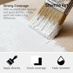 Shuttle Art White Fabric Paint, 33.8 oz(1000 ml) Large Bottle with Pump, Permanent Fabric Paint for Furniture, Sofa, Cushions, Clothes, Soft Non-Toxic Textile Paint for Color Changing, Renewal & Art Creations
