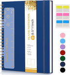 Blank Spiral Notebook Journal 8.5” x 11”, A4 Large Sketch Book for Women Men, 100 GSM Blank Paper Drawing Notebook, Plastic Hardcover Spiral Bound Sketchbook for Sketching Work School Writing, Navy