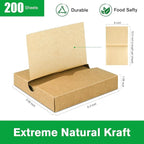 Precut POP UP Deli Paper Sheet Pack of 200, Interfolded Heavy Paper for Food Wrap and Serving (6" x 10-1/2", Kraft）
