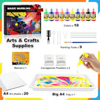 Water Marbling Paint Kit, Arts and Crafts For Kids,Birthday Gifts for Girls Boys 3+Years Old, Toys For Ages 8-13 5-7 3-6, Art Supplies for Kids