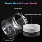 36 Pack 4 OZ Plastic Jars Round Clear Cosmetic Container Jars with White Lids, Eternal Moment Plastic Slime Jars for Lotion, Cream, Ointments, Makeup, Eye shadow, Samples, Potravel Storage