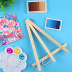26 Pack 9 Inch Wood Easel, Painting Party Easel, Kids Student Tabletop Easels for Painting, Portable Canvas Photo Picture Sign Holder Tripod Painting Easels for Art & Crafts