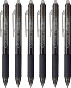 ParKoo Retractable Erasable Gel Pens Clicker, Fine Point, Make Mistake Disappear, Black Ink for Note Taking and Crossword Puzzles, 6-Pack