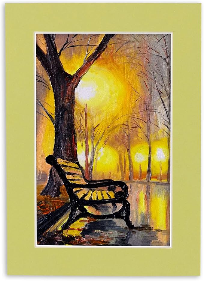 5x7 Mat for 8.5x11 Frame - Precut Mat Board Acid-Free Pistachio Green 5x7 Photo Matte For a 8.5x11 Picture Frame, Premium Matboard for Family Photos, Show Kits, Art, Picture Framing, Pack of 10 Mats