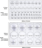 FUNSHOWCASE Cabochon Gem Resin Silicone Molds for Cake Decoration, Polymer Clay, UV Epoxy Urethane Polyresin Jewelry Making, Faceted and Round Domes Set of 2 Trays Circle Diameter 0.2-2.3inch