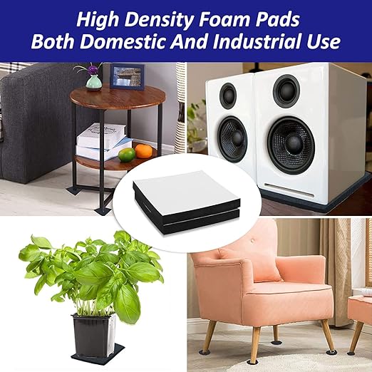 Foam Padding Sheets with Adhesive Backing - 3/4" Thick Self Stick Neoprene Insulation Foam,4PCS 3/4 Inch Thick X 4 Inch Long X 4 Inch Wide