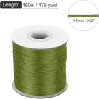 MECCANIXITY Waxed Cord 0.5mm Waxed Polyester Cord 175 Yard Wax String for Bracelet Making, Necklaces, Beading, Jewelry Making and DIY Crafts(Army Green)