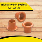 Kydex Rivets Eyelets, 8-8 1/4" Multicolored Grommet Eyelets for Tactical Holster Making, Knife Sheath Crafting, Fasteners for Custom DIY Kydex Projects (Set of 50)