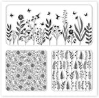 CHGCRAFT Polymer Clay Texture Sheet Leaves and Flowers Clay Texture Mat Floral Polymer Mats Earrings Tools for Jewelry Making DIY Crafts, 5.5x5.5inch