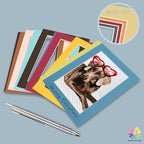 Mat Board Center, Pack of 25, 5x7 for 4x6 Mixed Color Mats - Acid Free, 4-ply Thickness, White Core - for Pictures, Photos, Framing