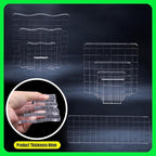 10Pcs Clear Acrylic Stamp Blocks Set, Acrylic Stamping Blocks Tools Clear Stamps with Grid Lines for Photography Props Scrapbooking Crafts Card Making