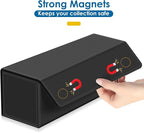 Card Deck Case for Trading Cards, Leather Magnetic Closure Commander Card Storage Box Holding 600+ Sleeved Cards Fit for MTG TCG and Sport Cards