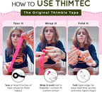 THIMTEC - The Original Thimble Tape for Hand Sewing - Fully Adjustable Nail & Finger Protector - A Smarter Alternative to Classic Knitting Thimbles -White Cloud, 3-Pack