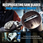 5 Pack 12 inch Reciprocating Saw Blades Set,14/18 TPI High Carbon Saw Blades, Metal Saw Blades with Organizer Case (5, 14/18TPI/300mm)