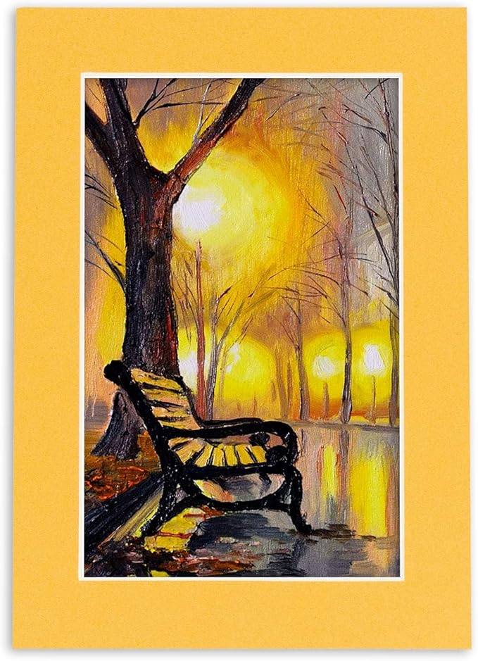 Pack of Ten Acid Free 11x14 Mats Bevel Cut for 8.5x11 Photos - Topaz Orange Precut Matboards With Backing Boards and Self Seal Photo Mat Bags For Pictures, Photos, Framing - 4-ply Thickness