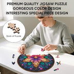 Wooden Puzzles for Adults, Dream Lotus Adult Puzzles 200 Pieces, Wooden Jigsaw Puzzles Unique Shape, Best Gifts for Adults Family Game, 11.2x11.2 inch