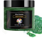Dark Green Mica Powder, Natural Shimmer Mica Powder for Epoxy Resin/Candle/Soap/Lip Gloss/Slime/Quicksand/Bath Bombs/.Car Paint pigments.Candle Dye,Soap Making Dye(50g/1.7oz)