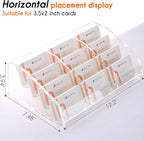 Business Card Holder Display for Desk Muitiple, Clear Acrylic Business card Stand Rack for Women and Men 12 slots 4Tier, Organize 600 cards (12 Slots）