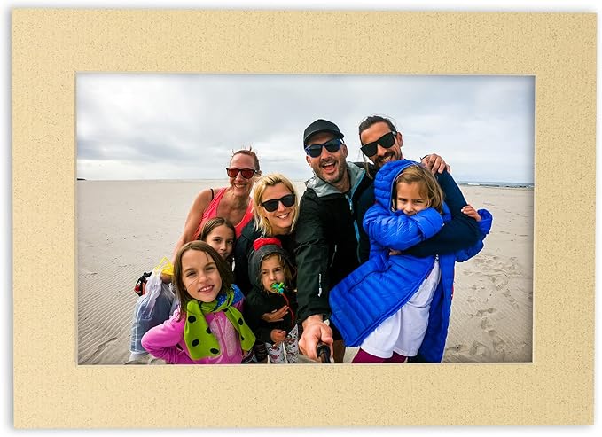 8x10 Mat for 6x8 Photo - Precut Tan Picture Matboard for Frames Measuring 8 x 10 Inches - Bevel Cut Matte to Display Art Measuring 6 x 8 Inches - Acid Free ONE MAT with Backing Board & Clear Bag