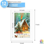 Mat Board Center, 5x7 White Mats for 4x6 Pictures - Acid Free, 4-ply Thickness, White Core, Bevel Cut - for Artworks, Photos, Framing - Pack of 12