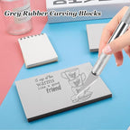 20 Pcs Linoleum Blocks for Printmaking 4x6 - Rubber Carving Block - Printmaking Supplies with Carving Knife, Soft and Easy to Carve, Gray