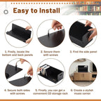 1 Set Wooden CD Storage Box Holder Shelf Cassette Tape Display Racks with Carrying Handles, Organizer Shelf for Movie Cases, DVDs, Each Set Can Store up to 36 Pcs CDs (Black)