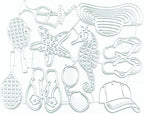 Cutting Dies Metal Stencils Scrapbooking Tools DIY Embossing Template for Paper Card Making Album Arts Crafts Supplies (Beach supplies-11x14cm)