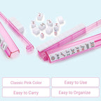 Mahjong Racks with Pushers 4PCS Set Majiang Tile Holder Acrylic Mahjong Racks Accessories and Gifts-Pink