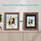 ZBEIVAN 11x14 Black Picture Mats with Core Bevel Cut Frame Mattes for 8x10 Pictures - Pack of 5
