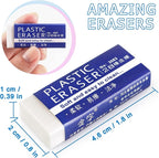 Tamaki 24 Pack Pencil Erasers, Large White Erasers for School Office, Art Erasers for Drawing